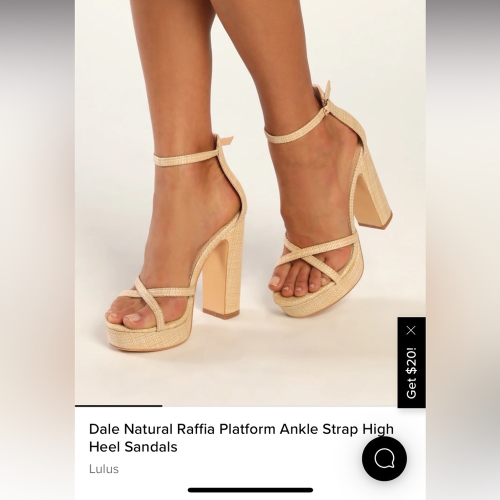 Dale Natural Raffia Platform Ankle Strap High Heel Sandals